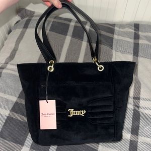 Juicy Couture Black Velour “ Pretty Bow Tote”😍💓